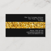 Glitz "Gold" stripe visitekaartje zwart (Achterkant)