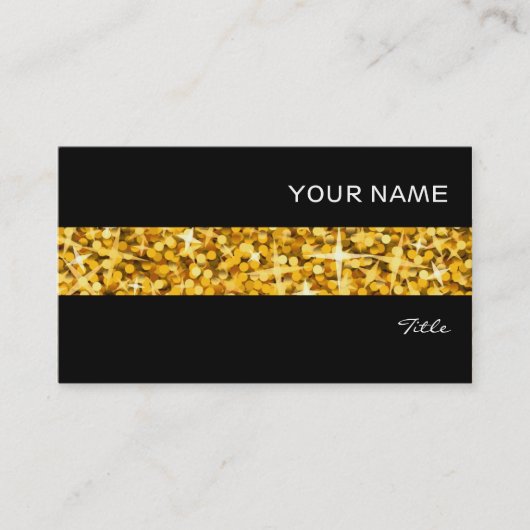 Glitz "Gold" stripe visitekaartje zwart (Voorkant)