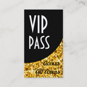 Glitz "Gold" VIP Pass Black Curve-visitekaartje Visitekaartje