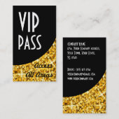 Glitz "Gold" VIP Pass Black Curve-visitekaartje Visitekaartje (Voorkant / Achterkant)