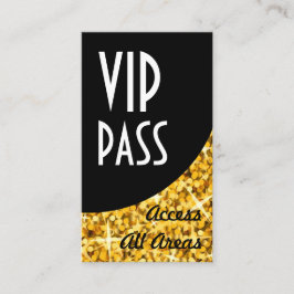 Glitz "Gold" VIP Pass Black Curve-visitekaartje Visitekaartje