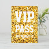 Glitz "Gold" VIP PASS-uitnodiging Kaart (Staand voorkant)