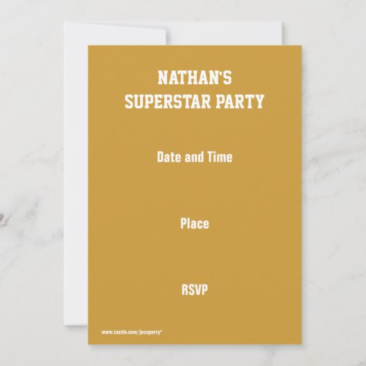 Glitz "Gold" VIP PASS-uitnodiging Kaart (Achterkant)