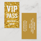 Glitz "Gold" VIP PASS-visitekaartje Visitekaartje (Voorkant / Achterkant)