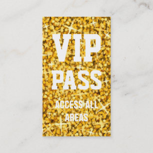 Glitz "Gold" VIP PASS-visitekaartje Visitekaartje
