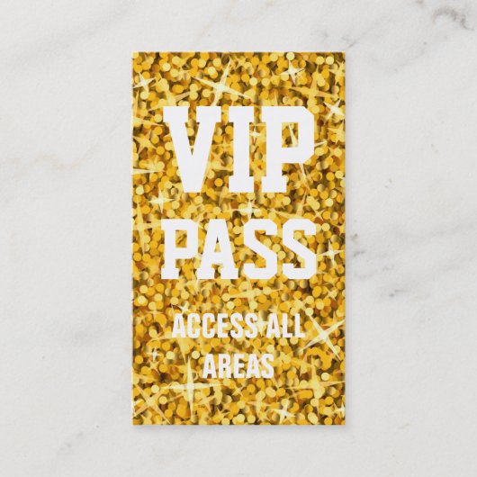 Glitz "Gold" VIP PASS-visitekaartje Visitekaartje (Voorkant)