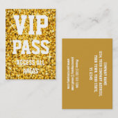 Glitz "Gold" "VIP PASS"-visitekaartje Visitekaartje (Voorkant / Achterkant)
