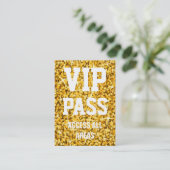 Glitz "Gold" "VIP PASS"-visitekaartje Visitekaartje (Staand voorkant)