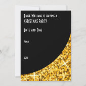 Glitz "Gold" zwarte kromme Xmas Partij! Uitnodigin Kaart (Achterkant)