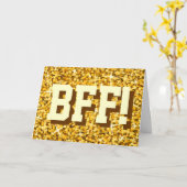 Glitz "Gouden" "BFF!" Gelukkige de groetenkaart Kaart (Gele Bloem)