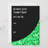 Glitz Green Black curve "VIP Pass"-uitnodiging Kaart (Achterkant)