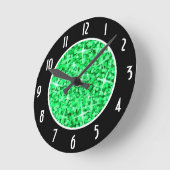 Glitz Green Black 'Numbers' klok rond (Hoek)