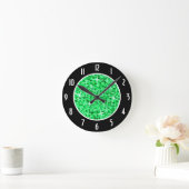 Glitz Green Black 'Numbers' klok rond (Huis)