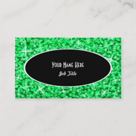 Glitz Green Black Oval-visitekaartje Visitekaartje
