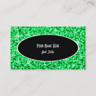 Glitz Green Black Oval-visitekaartje Visitekaartje