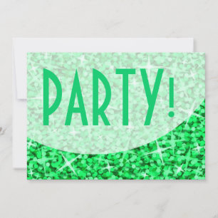 Glitz Green curve 'Party'-uitnodiging Kaart