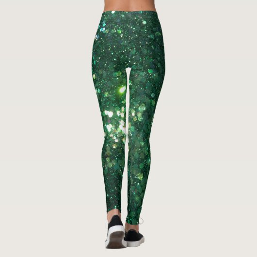 Glitz Green Glitter print Leggings (Achterkant)