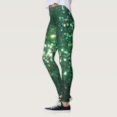 Glitz Green Glitter print Leggings (Links)