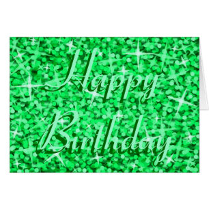 Glitz Green "Happy Birthday"-kaartje voor lintteks
