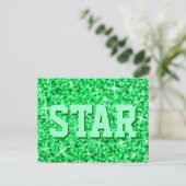Glitz Green "STAR"-briefkaart Briefkaart (Staand voorkant)