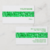 Glitz Green stripe visitekaartje white (Voorkant / Achterkant)