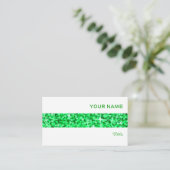 Glitz Green stripe visitekaartje white (Staand voorkant)