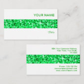 Glitz Green stripe visitekaartje white (Voorkant / Achterkant)