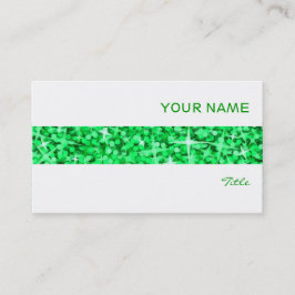 Glitz Green stripe visitekaartje white
