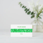 Glitz Green stripe visitekaartje white back (Staand voorkant)
