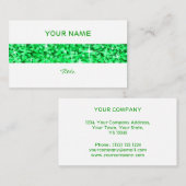 Glitz Green stripe visitekaartje white back (Voorkant / Achterkant)