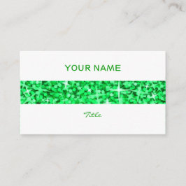 Glitz Green stripe visitekaartje white back