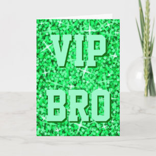 Glitz Green 'VIP BRO' Happy Birthday-kaart Kaart