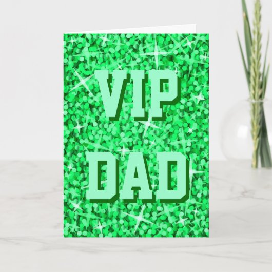 Glitz Green 'VIP DAD' 'Vaderdag' kaart (Voorkant)
