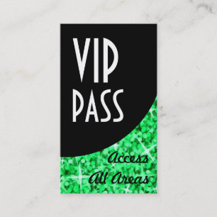 Glitz Green 'VIP Pass' Black Curve visitekaartje