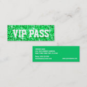 Glitz Green 'VIP PASS' visitekaartje skinny (Voorkant / Achterkant)