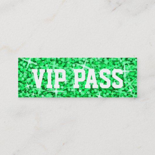 Glitz Green 'VIP PASS' visitekaartje skinny (Voorkant)