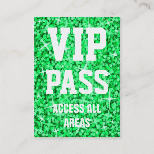 Glitz Green 'VIP PASS'-visitekaartje Visitekaartje