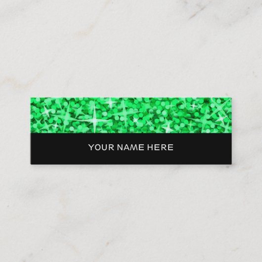 Glitz Green visitekaartje slank zwart (Voorkant)