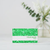 Glitz Green White stripe-kaartsjabloon Visitekaartje (Staand voorkant)