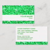 Glitz Green White stripe-kaartsjabloon Visitekaartje (Voorkant / Achterkant)
