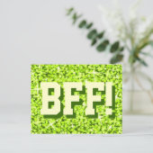 Glitz Limoen "BFF!" briefkaart (Staand voorkant)