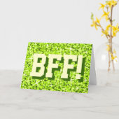 Glitz Limoen 'BFF!' Gelukkige Verjaardag wenskaart Kaart (Gele Bloem)