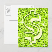 Glitz Limoen dollar '$' briefkaart (Voorkant / Achterkant)