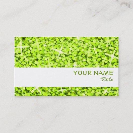 Glitz Limoen witte band kaartsjabloon Visitekaartje (Voorkant)