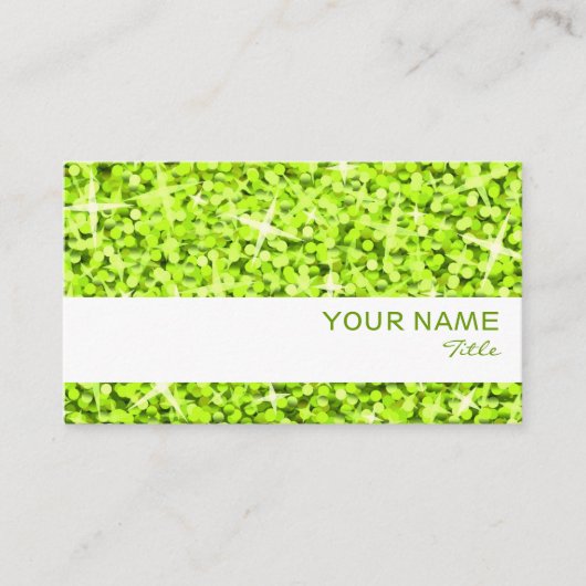 Glitz Limoen witte band kaartsjabloon Visitekaartje (Voorkant)