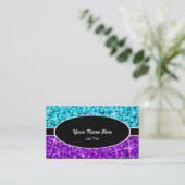 Glitz Mix Blue Paars oval visitekaartje (Staand voorkant)