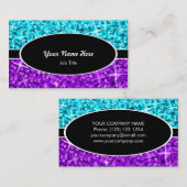 Glitz Mix Blue Paars oval visitekaartje (Voorkant / Achterkant)