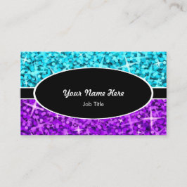 Glitz Mix Blue Paars oval visitekaartje