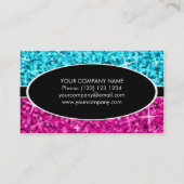 Glitz Mix Blue Roze zwarte ovaal visitekaartje (Achterkant)