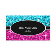 Glitz Mix Blue Roze zwarte ovaal visitekaartje